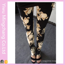 2016 Hot Sale High Quality Lady′s Printed Flower Leggings